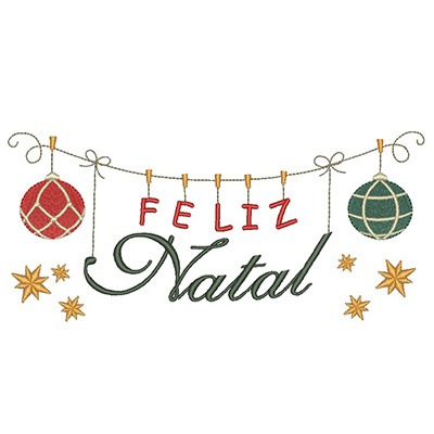 Matriz de matriz Matriz De Bordado Varal Feliz Natal 6